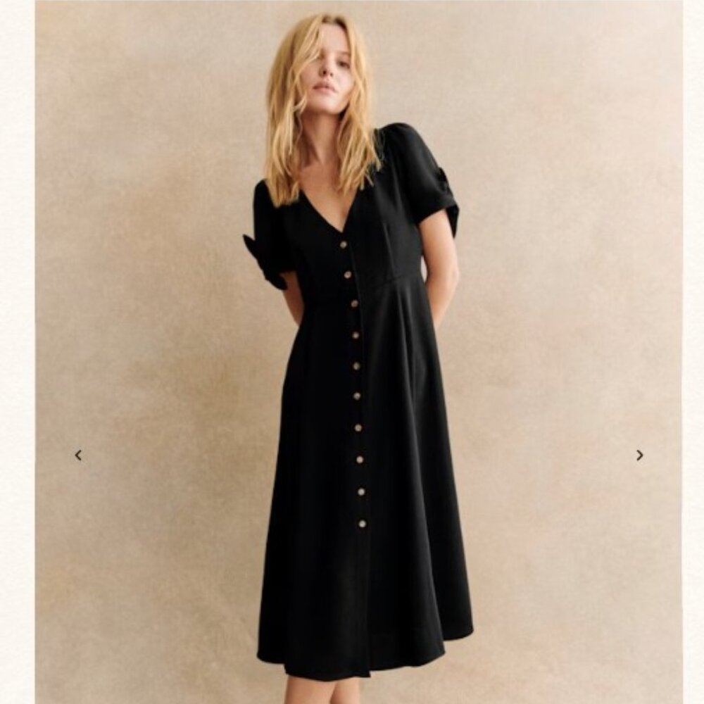 Sezane Vic Dress Black - Size 10 NWT